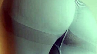 hey trying these new leggings like a youtuber but couldn't resist flashing my big hairy pussy at the end