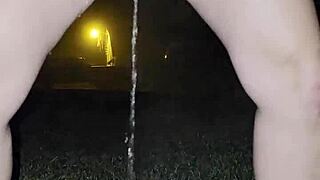 Hairy Wife Squirts Wet Beaver Outside Cold Night