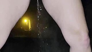 Hairy Wife Squirts Wet Beaver Outside Cold Night