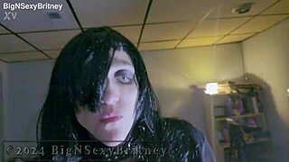 Britney's Goth Blowjob Chokes on Huge Cock for Massive Facial Cumshot