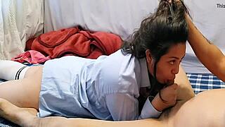 secretaria puta, mama mi verga y lame mi culo por el aumento!