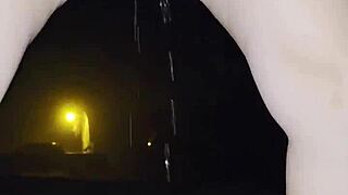Hairy Wife Squirts Wet Beaver Outside Cold Night