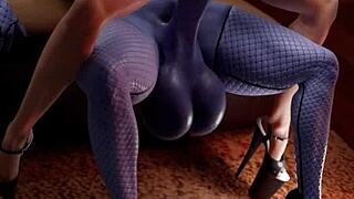 Thicc cock transgender loba slays widowmaker's big breasts in cowgirl ride compilation