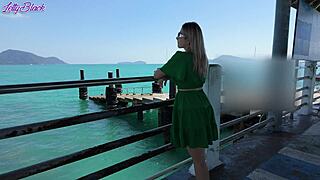 imagine this milf buzzing from remote vibrators on public beach walk?