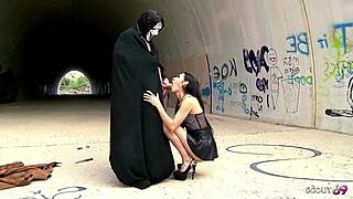 masked stranger's big dick risks my halloween outdoor fuck