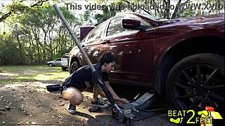 The Pervy Neighbor Spies on Raven Rogue's Bare Feet