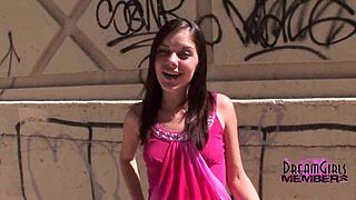 My pulse pounds flashing my shaved pussy in risky public spots