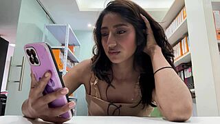 She gets caught masturbating in office for huge ass rimjob