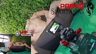 blonde bombshell cintia calls neighbor over for poolside pussy punishment