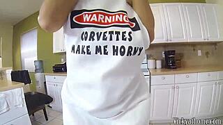 Busty Cougar Vicky Vette's Slow-Mo Banana Titty Fuck Blowjob