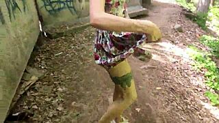 FAST CUM ON TITS OUTDOORS SKIRT UP!