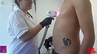 babyluna's huge tits laser hair removal handjob cum