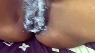 i fuck my stepmom's huge hairy pussy so hard in her dorm creampie