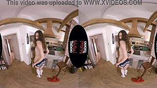 Virtual taboo home whore masturbates shaved pussy to orgasm