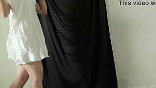 her body's perfect but single so she dresses slutty in lingerie cosplay and fingers her huge natural tits pussy solo