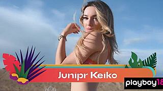 Petite Inked Blondie Junipr Keiko Strips Lingerie, Bares Small Boobs In Desert Heat