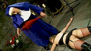 naughty nun angel long dominates katie k to cum explosion