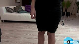 pov pretty blue eyed babe in lingerie gets fingered and fucked in casting