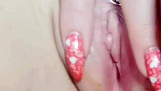 stepmom takes creampie deep in her milf pussy close up