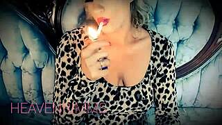 Smoking hot Heavenrimms strips heels big natural tits