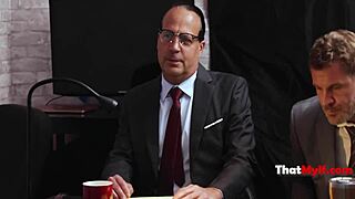 milf faces intense interrogation and gets emotional in thatmylf parody scene