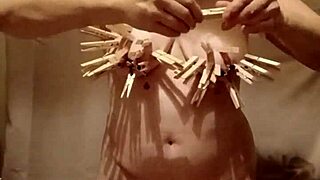 french milf esclave bound bent over doggystyle with pinces spanking toys