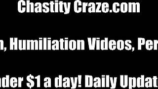 Chastity cage locks your throbbing cock so tight!