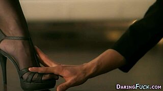 Euro babe rides monster cock