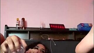 Stretching On Bed Makes Horny Latina Crave Dildo Pussy Play