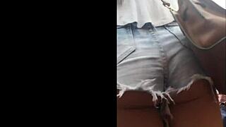 Blonde's Juicy Ass Caught Hidden Candid!