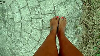barefoot street and beach walk dirties sexy feet fetish