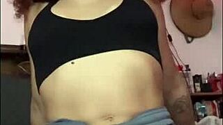 Stretching On Bed Makes Horny Latina Crave Dildo Pussy Play