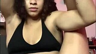 Stretching On Bed Makes Horny Latina Crave Dildo Pussy Play