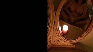 Milf poses solo in antique mirrors for vintage pov masturbation.