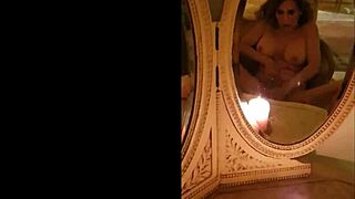 Milf poses solo in antique mirrors for vintage pov masturbation.