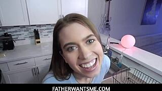 skinny slut feels old man's rage fuck after stepmom cheats