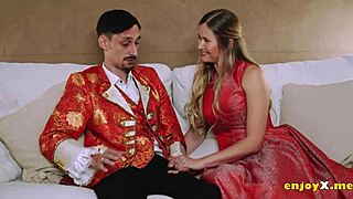 Blonde Bimbo Deepthroats Shaved Pussy Lick and Fuck Frenzy