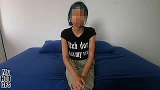 curvy latina teen girlfriend hairy pussy first time casting blowjob interview