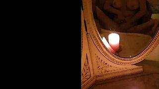 Milf poses solo in antique mirrors for vintage pov masturbation.