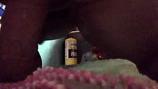 BbW brunette assfucks fat dildo on Christmas