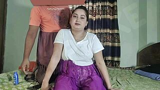 hey, that massage boy bends over married woman doggystyle in bedroom!