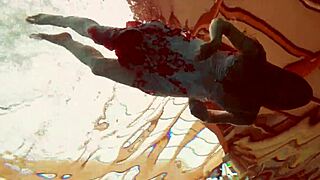 hairy russian teen marketa swims underwater pool tease 🏊‍♀️💦