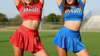 cheerleader pom poms hide her teasing curves ai style!