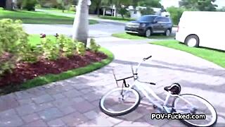 Outdoor Korean teen big tits pussy fucked hard for cash pov