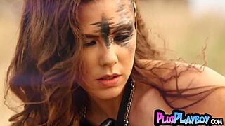 damn, curvy milf gia ramey strips wild and poses her fat ass pussy outdoors