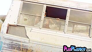 damn, curvy milf gia ramey strips wild and poses her fat ass pussy outdoors