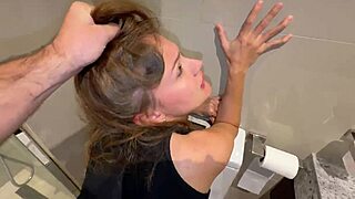 free use stepsis in the toilet—pov rough doggy deepthroat n swallow my load