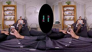 kinuski rides cowgirl in stockings for vrhush homemade pov film