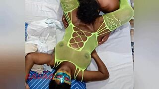 Latina prostitute's hairy pussy drips cum during homemade oral blowjob session