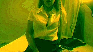 Homework waits, horny teen cums hard alone in skirt!